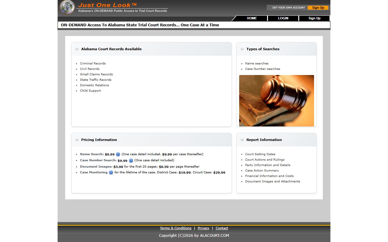 Franklin County arrest records and court charge lookup through Alacourt Access